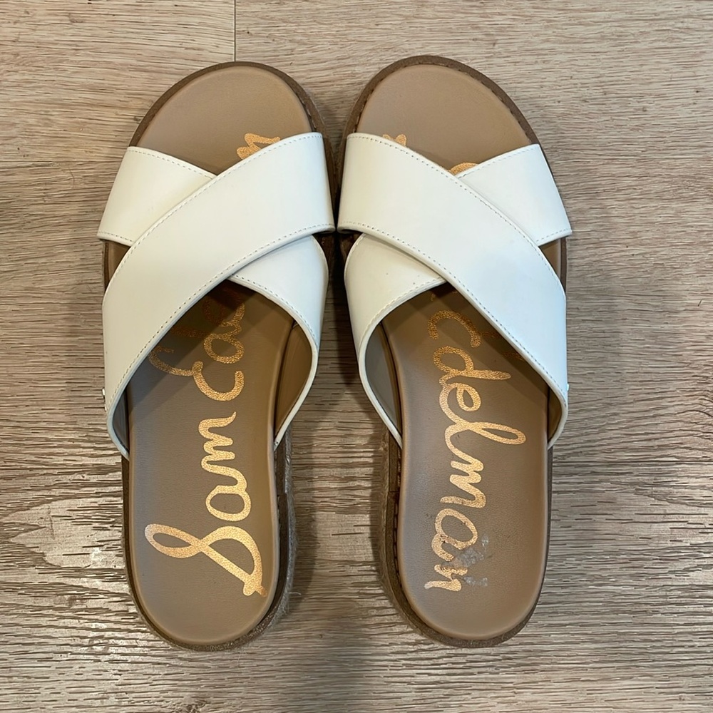 Sam Edelman Korina Ivory Cross-Strap Sandals